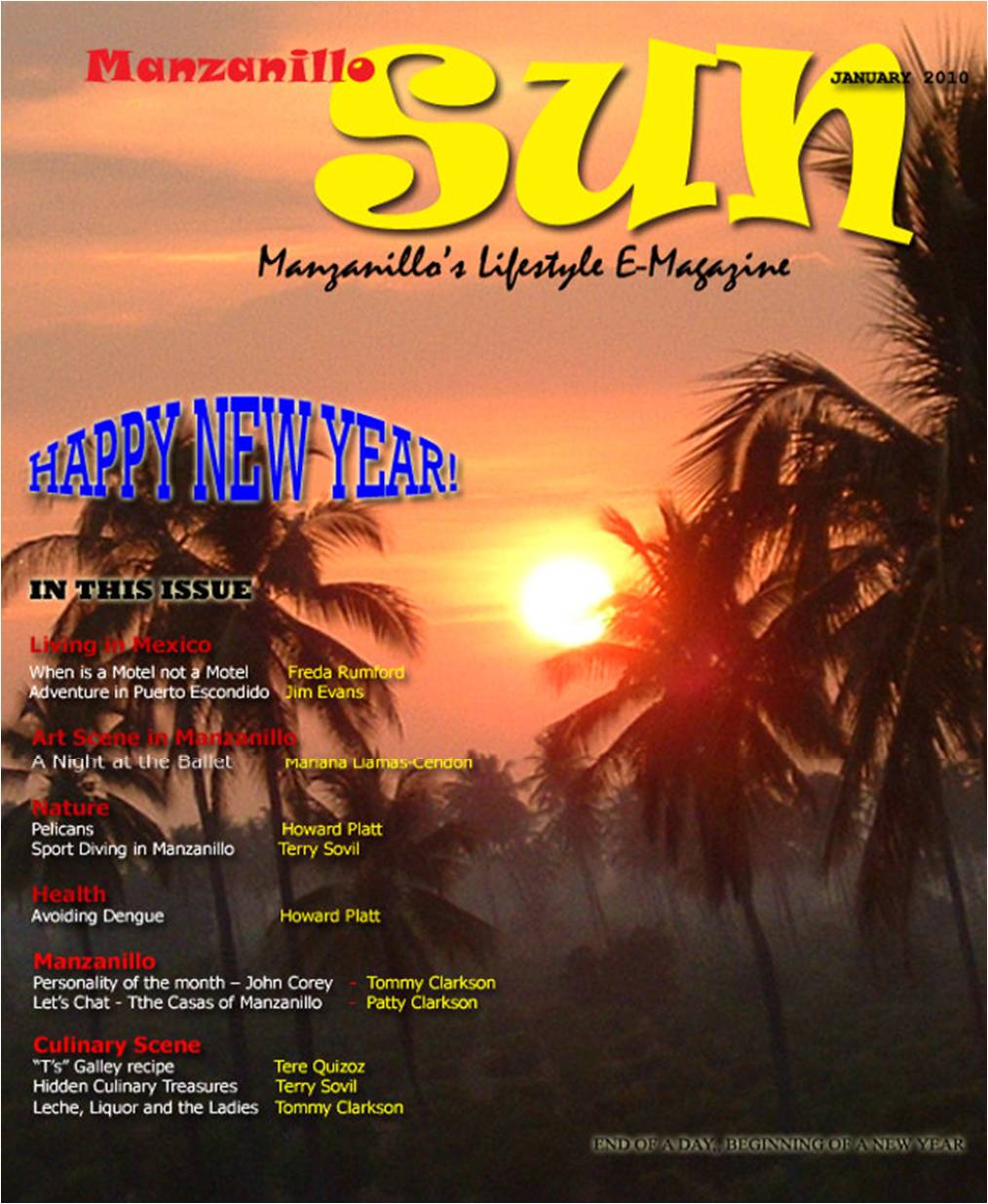 Manzanillo Sun January 2010 cover
